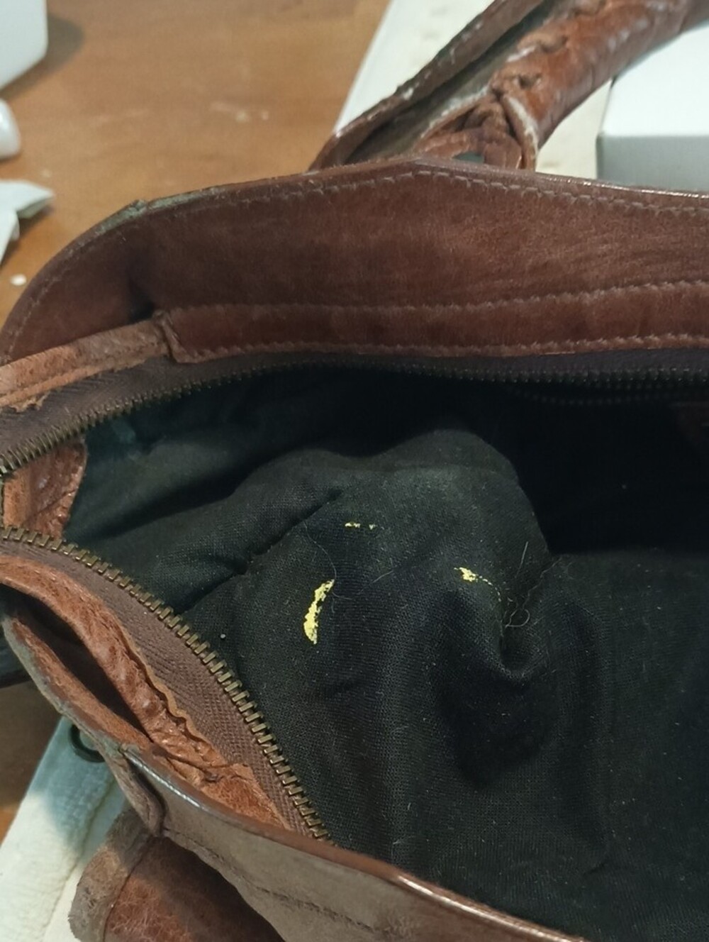 Balenciaga Brown Distressed Leather Shoulder Bag - Picture 8 of 11